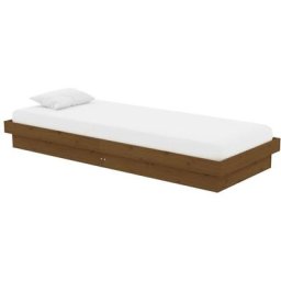 Cadre de lit Marron miel Bois massif 75x190 cm Petit simple Vidaxl marron miel