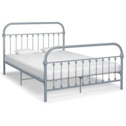 Cadre de lit Gris Métal 120 x 200 cm Vidaxl Gris
