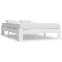 Cadre de lit Blanc Bois de pin massif 140 x 200 cm vidaXL - White