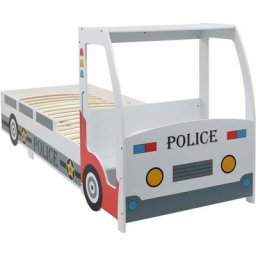 Lit voiture de police avec bureau pour enfants 90 x 200 cm Vidaxl Multicolore