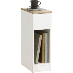FBT111-WN Table de Chevet Table de Nuit Bout de Canapé Table d'Appoint Table Basse avec Tiroir pour