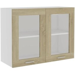 Armoire en verre suspendue Chêne sonoma 80x31x60 cm Aggloméré Vidaxl Sonoma oak