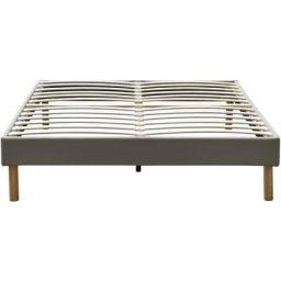 Adrien - Solide et Confortable Sommier Tapissier gris + Pieds en 20 cm pour matelas en 140x190 - 2