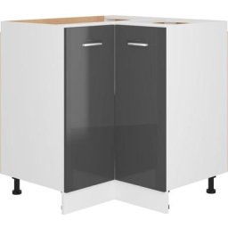 Armoire d'angle Gris brillant 75,5x75,5x80,5 cm Aggloméré vidaXL - High gloss grey