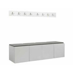 Mobilier1 - Ensemble entrée Hartford 276, Manila 16, 168x46cm, Blanc, Tapisserie, Stratifié, Mural,