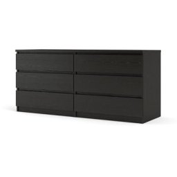 Nada Commode 6 tiroirs, noir frêne.