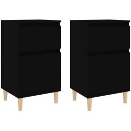 Tables de chevet 2 pcs noir 40x35x70 cm Vidaxl Black