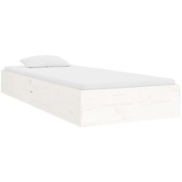 Cadre de lit Blanc Bois massif 75x190 cm Petit simple Vidaxl White