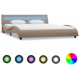 Cadre de lit avec led Cappuccino Similicuir 140x200 cm Vidaxl Cappuccino