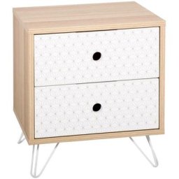 Table de chevet 2 tiroirs Effy Atmosphera créateur d'intérieur - Marron