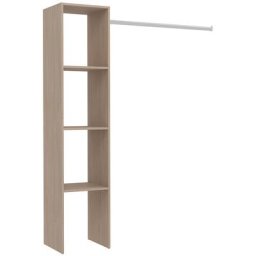 Dressing bois avec 3 étagères et penderie : 138 x 40 x 180 cm elysee - Bois