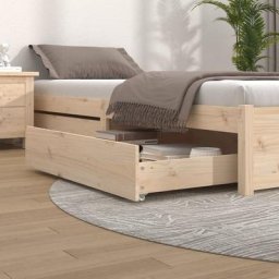 Lot de 2 Tiroirs de lit Contemporain | Bois de pin massif 55644 - Brun