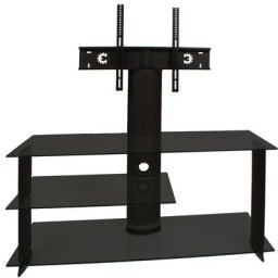 Ebuy24 - Bulmo Meuble tv avec 3 étagères en verre noir, verre noir. - Noir