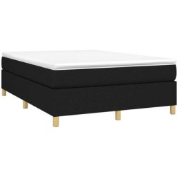 Sommier à ressorts de lit Noir 140x190 cm Tissu Vidaxl Black