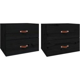 Tables de chevet murales 2 pcs Noir 50x36x40 cm vidaXL - Noir