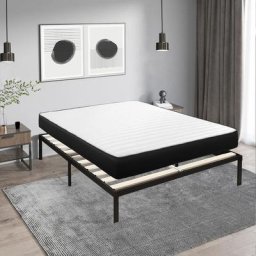 Lit 160x200 cm avec Sommier et Matelas - Matelas 160x200x26cm Mémoire de Forme - Sommier 160x200cm