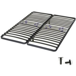 Sommier à lattes 2x80x200 C223 - 42 lattes bois - Fabrication française - Gris