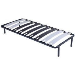 Patrick - Solide et Confortable Sommier Cadre a lattes + Pieds 120x200 x 29 cm en Metal - 2 x 9