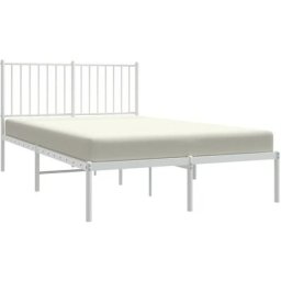 Vidaxl - Cadre de lit métal avec tête de lit blanc 120x200 cm White