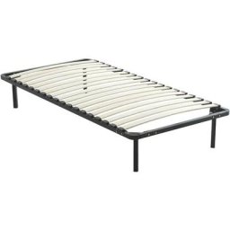 Sommier à Lattes sur Pieds-7 Pieds Inclus - Lit (90x190cm) - Noir - Dewinner