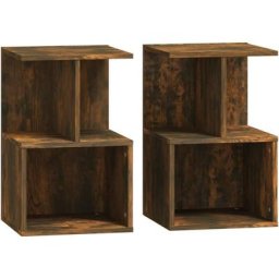 Tables de chevet 2 pcs Chêne fumé 35x35x55 cm Bois d'ingénierie Vidaxl Chêne fumé