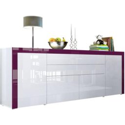 Buffet Commode Dressoir Crédence La Paz V2 Blanc, haute brillance, tons naturels - Blanc haute