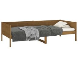 Lit de jour marron miel bois de pin massif 80x200 cm Vidaxl marron miel