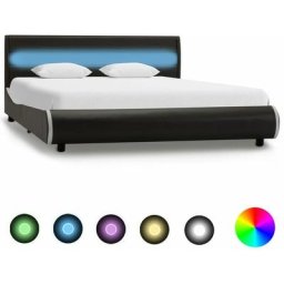 Cadre de lit avec led Anthracite Similicuir 160 x 200 cm Vidaxl Anthracite