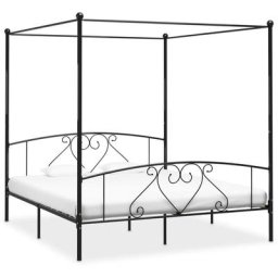 Vidaxl - Cadre de lit à baldaquin Noir Métal 180 x 200 cm Noir