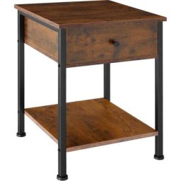Table de chevet Bradford 40x40x55,5cm - table de chevet avec tiroir, table de chambre à coucher,