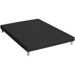 Sommier tapissier 160x200cm en bois massif à lattes recouvertes - Orson - Couleur - Noir