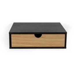 Chevet mural 1 tiroir noir et chêne - CH0067 - Noir