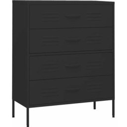 Commode Noir 80x35x101,5 cm Acier vidaXL - Noir