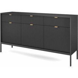 Commode nova sands KSZ154 Buffet avec 3 tiroirs noir mat