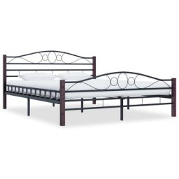 Lit double pour adulte Cadre de lit - Noir Métal 160 x 200 cm BV295636 Bonnevie