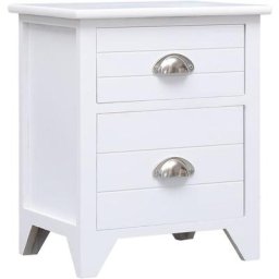 Table de chevet Blanc 38x28x45 cm Bois de Paulownia Vidaxl Blanc