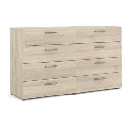Petra Commode large avec 8 tiroirs, finition chêne.