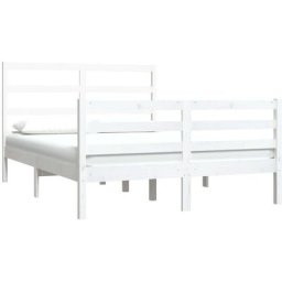 Cadre de lit Blanc Bois de pin massif 135x190 cm Double Vidaxl White