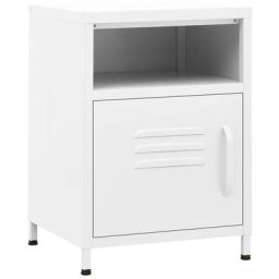 Table de chevet Blanc 35x35x51 cm Acier Vidaxl Blanc