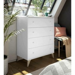 Dmora Meuble à tiroirs Denver, Commode avec 4 tiroirs, Commode pour chambre, Commode moderne, cm