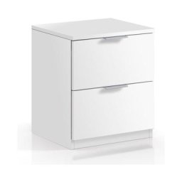 Commode blanche matte 2 tiroirs Blanc
