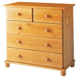 Commode 5 tiroirs, pin massif , couleur miel, mesure 81x78x39 cm (hauteur-largeur-profondeur)