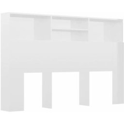 Armoire de tête de lit Blanc brillant 160x19x103,5 cm Vidaxl High gloss white