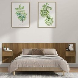 Tête de lit Contemporain Pour Lit adulte | avec armoires Chêne marron Bois d'ingénierie 67782 - Brun
