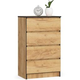 Commode Akord K60 Chêne Craft 60 cm 4 tiroirs façade Chêne Craft 60x40x99 cm