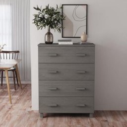 Maisonchic - Buffet Bahut | Meuble de rangement Commode Gris clair 79x40x103,5 cm Bois massif de