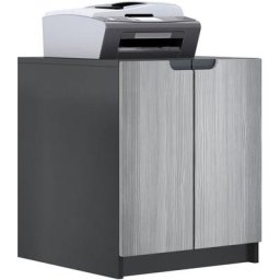Vladon - Commode d'imprimante armoire à dossiers Logan noir mat - haute brillance - Façades en