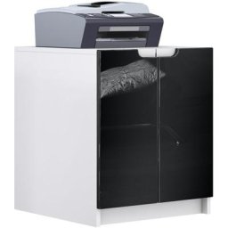 Vladon - Commode d'imprimante armoire à dossiers Logan blanc mat - haute brillance - Façades en