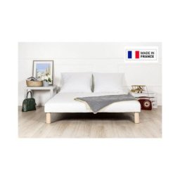 Sommier tapissier 130x190cm fabrication francaise + pieds offert