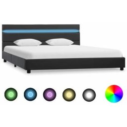 Cadre de lit avec led Gris Similicuir 120 x 200 cm Vidaxl Gris